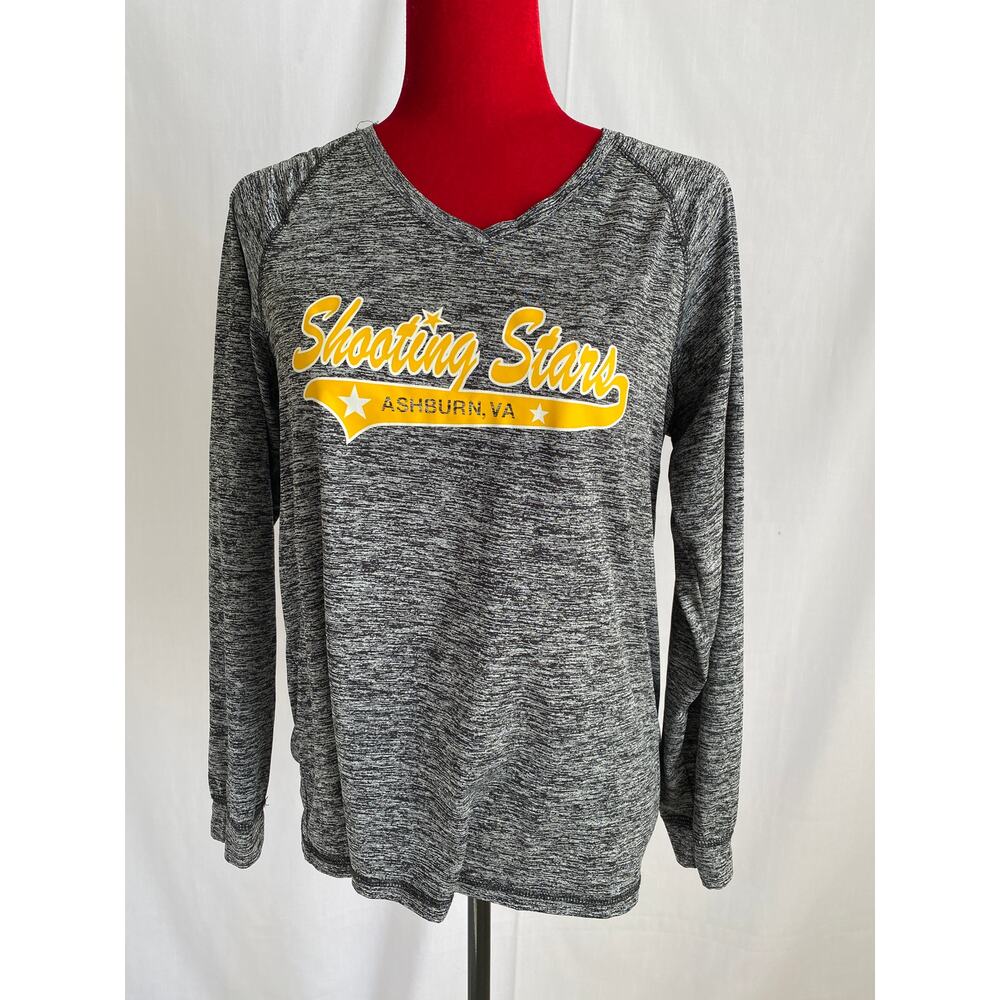 Women's Large V Neck Athletic T Shirt Holloway Shooting stars LS dry excel sz Lg